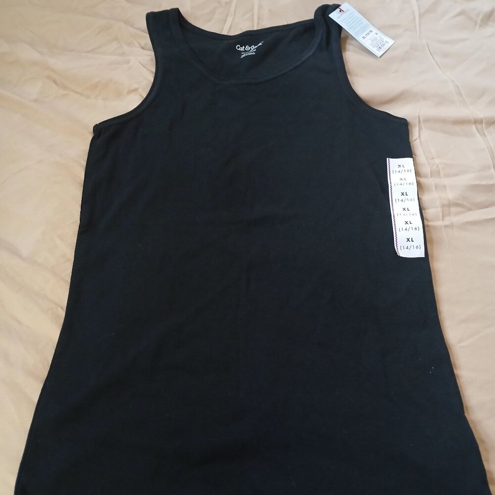 NWT Cat & Jack Girls Black Tank Top Size XL (14/16)